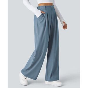 Halara High Waisted Side Pocket Wide Leg Waffle Work Pants size XS m4